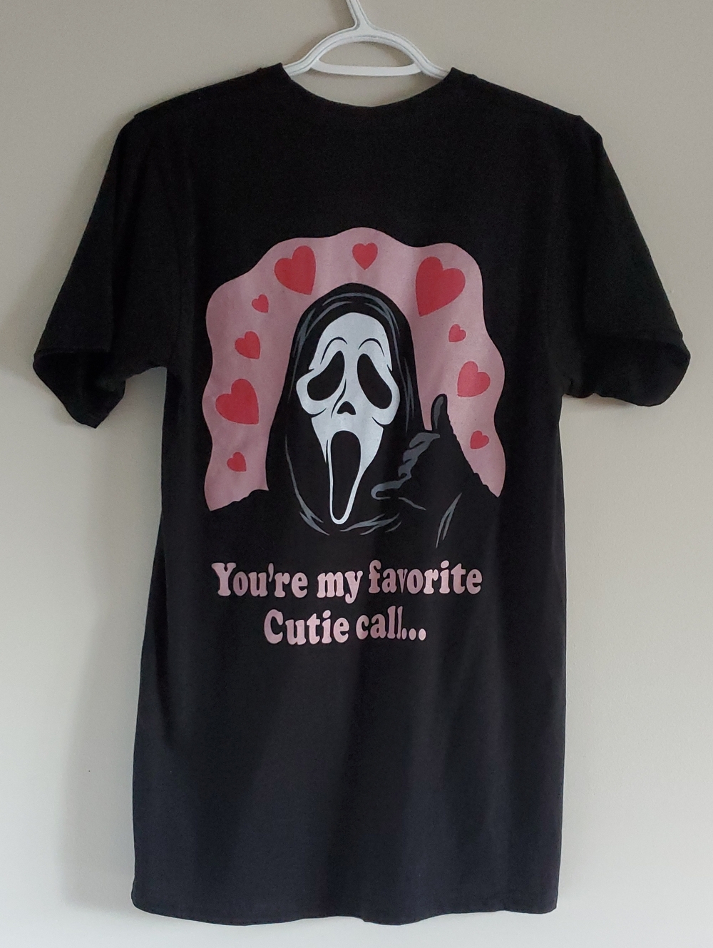 Black Short-Sleeve Graphic Tee - You're My Favorite Cutie Call Sz M Halloween